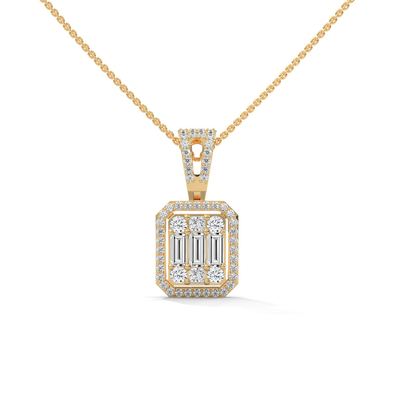 Emerald Illusion Halo Pendant