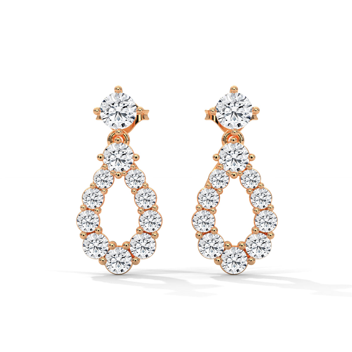 Cascading Teardrop Diamond Danglers