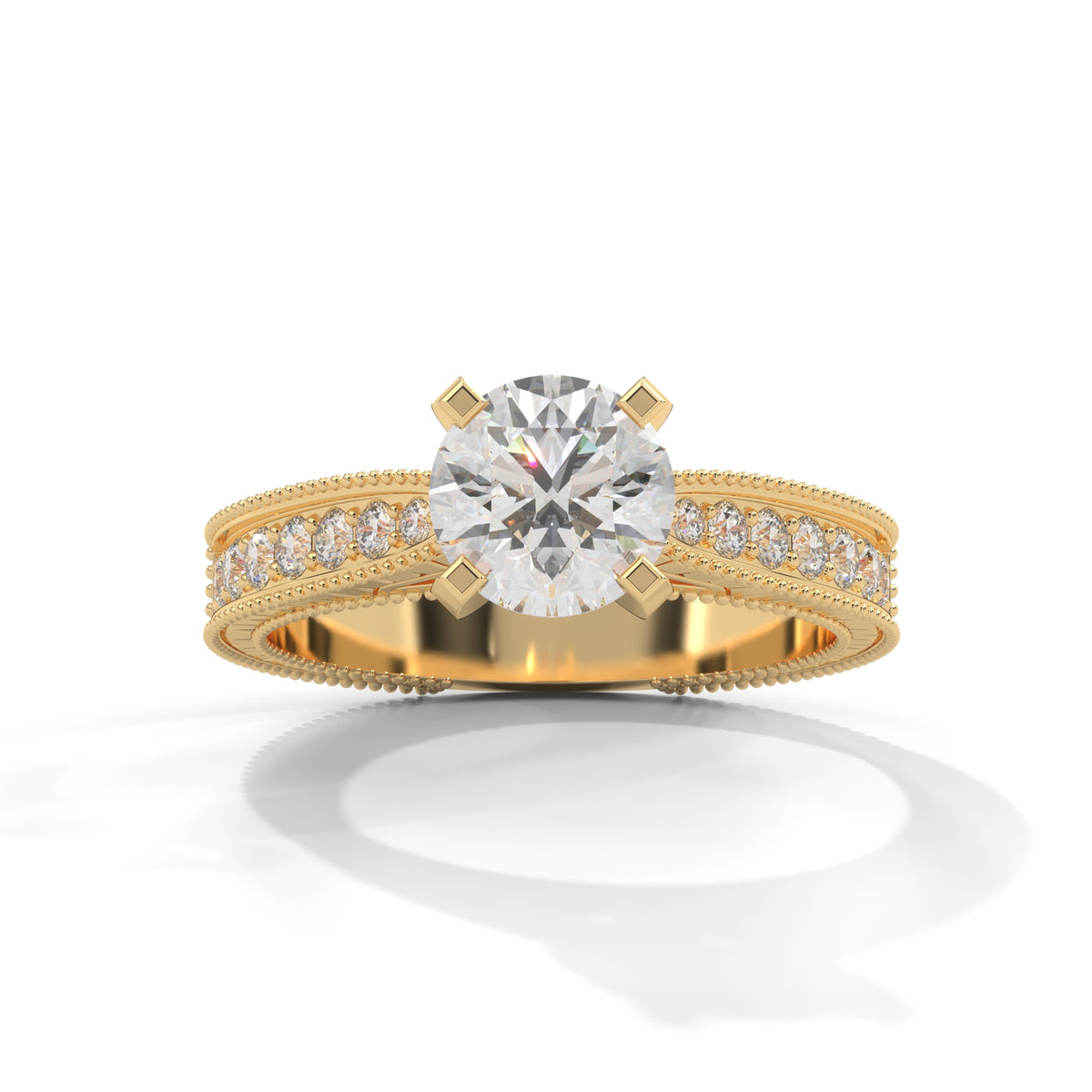 Milgrain Legacy Solitaire Ring