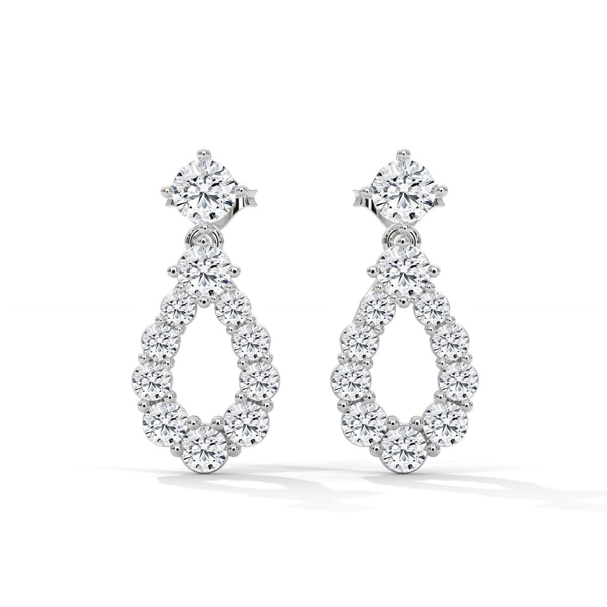Cascading Teardrop Diamond Danglers
