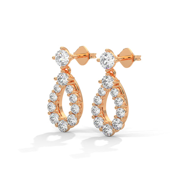 Cascading Teardrop Diamond Danglers