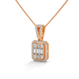 Emerald Illusion Halo Pendant