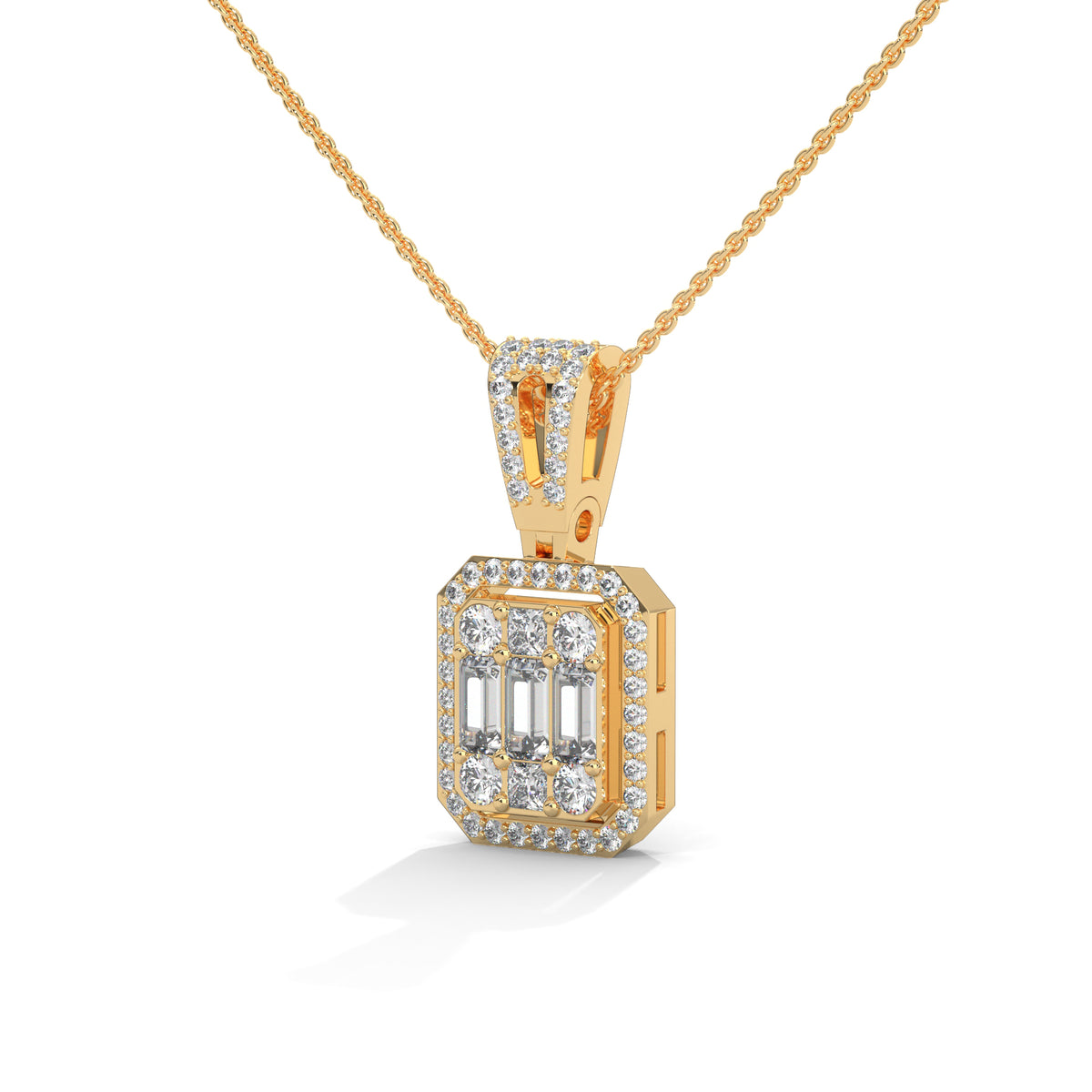 Emerald Illusion Halo Pendant