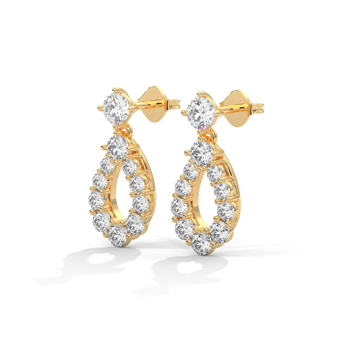 Cascading Teardrop Diamond Danglers