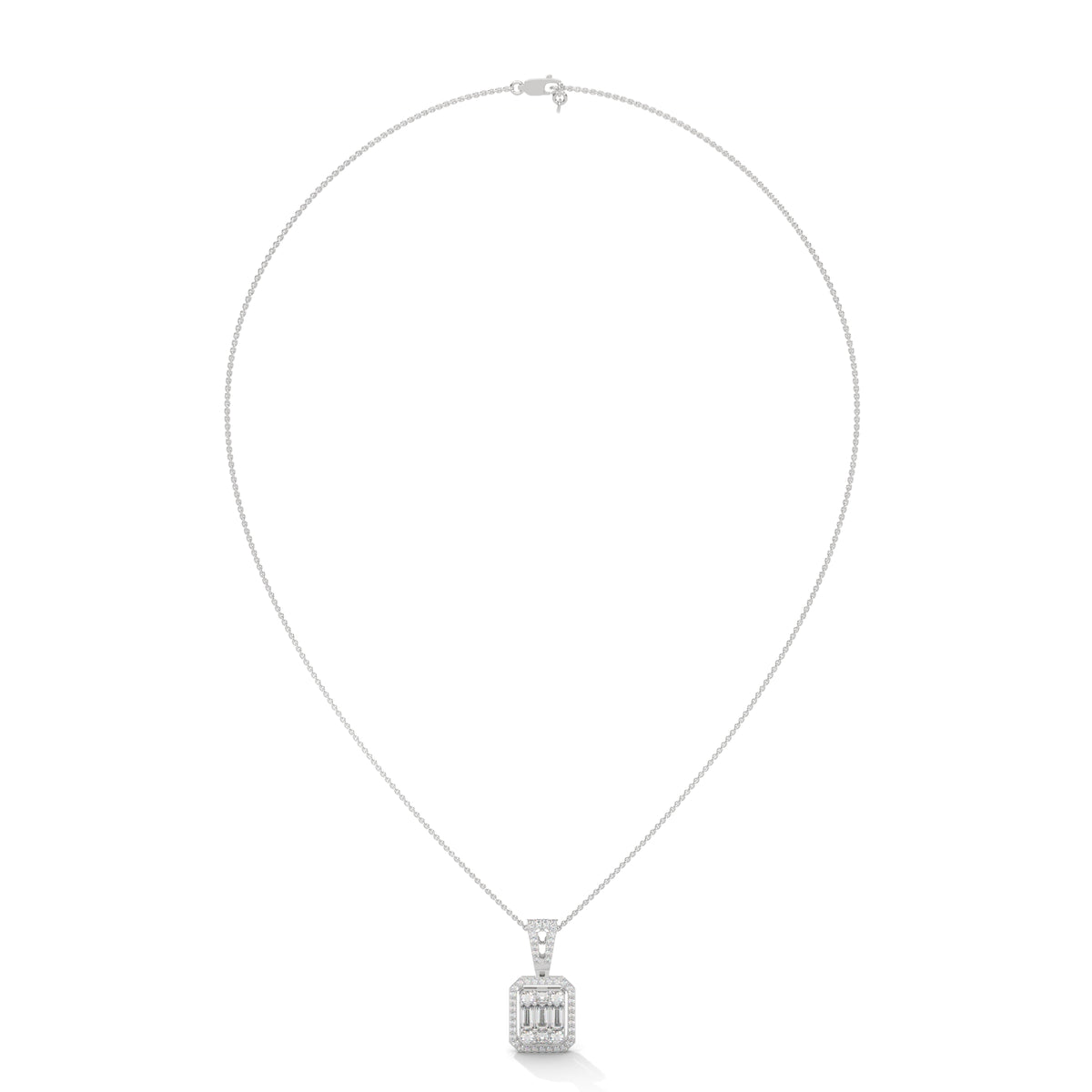 Emerald Illusion Halo Pendant