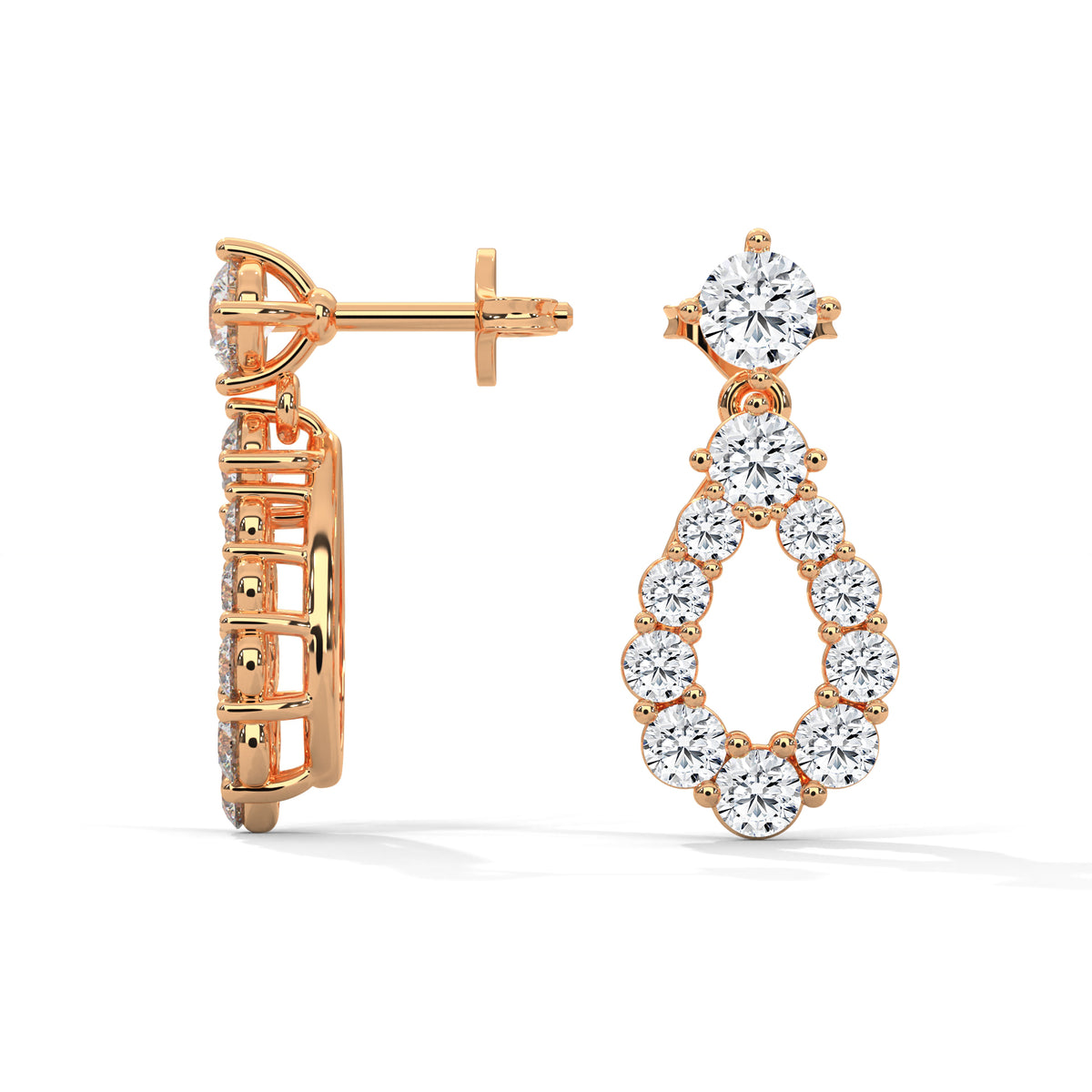 Cascading Teardrop Diamond Danglers