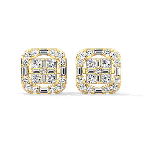 Mosaic Halo Cluster Earrings