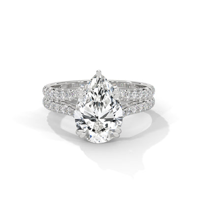 Sovereign Pear Solitaire Ring — IGI Certified Diamond Jewellery | My Carat India