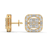 Mosaic Halo Cluster Earrings