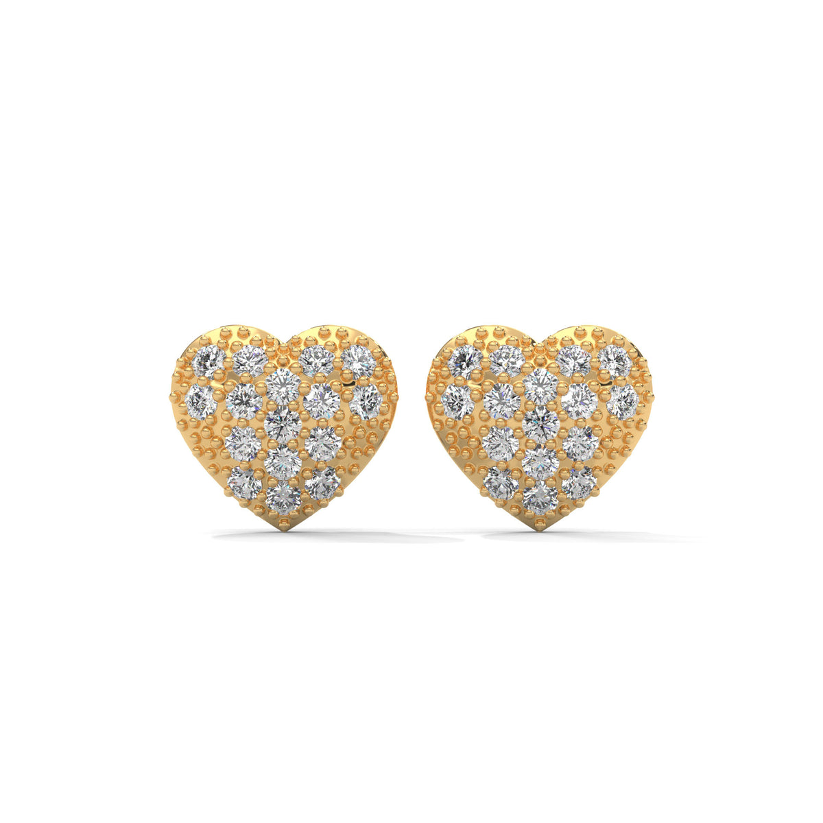 Pave Heart Cluster Studs