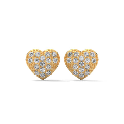 Pave Heart Cluster Studs — IGI Certified Diamond Jewellery | My Carat India