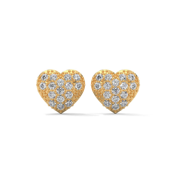Pave Heart Cluster Studs