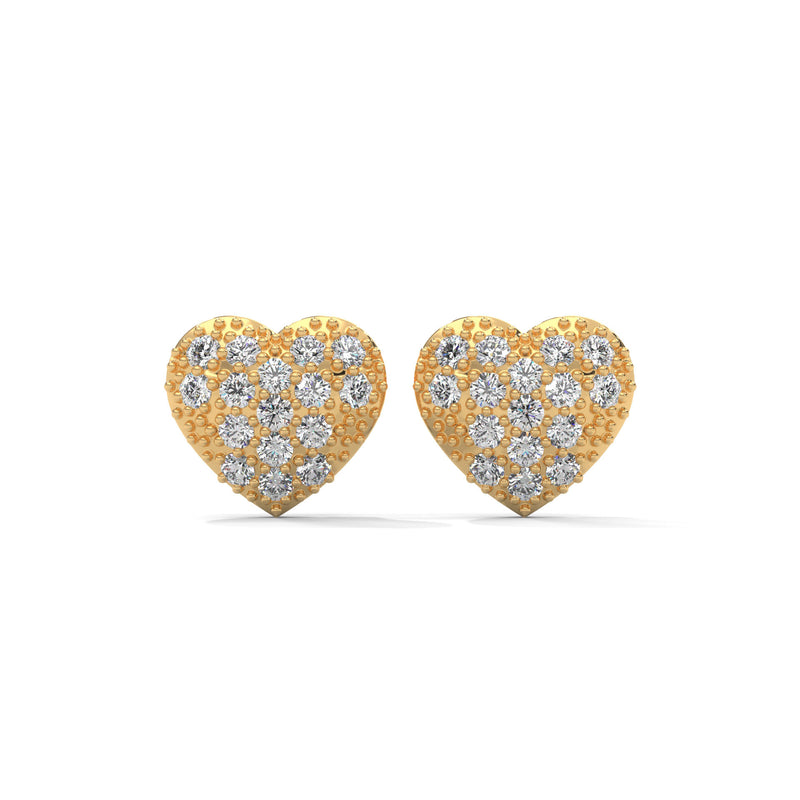 Pave Heart Cluster Studs