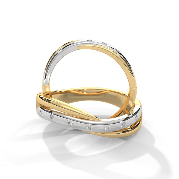 Woven Duet Diamond Band Ring