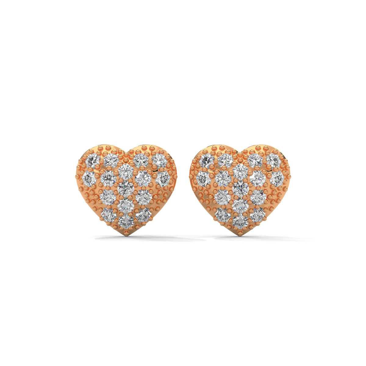 Pave Heart Cluster Studs