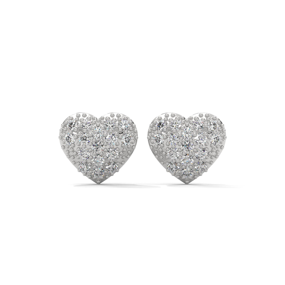 Pave Heart Cluster Studs