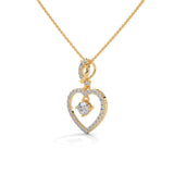 Floating Heart Solitaire Pendant Set