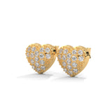 Pave Heart Cluster Studs