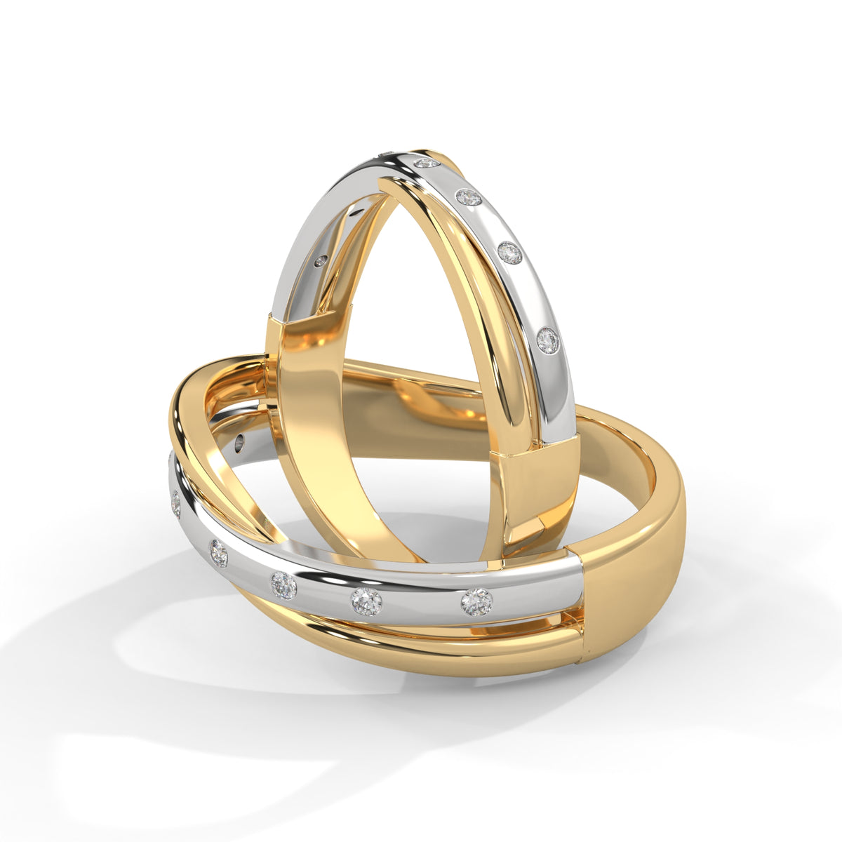 Woven Duet Diamond Band Ring