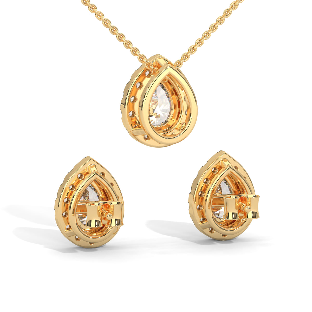 Celestial Teardrop Halo Earring Set