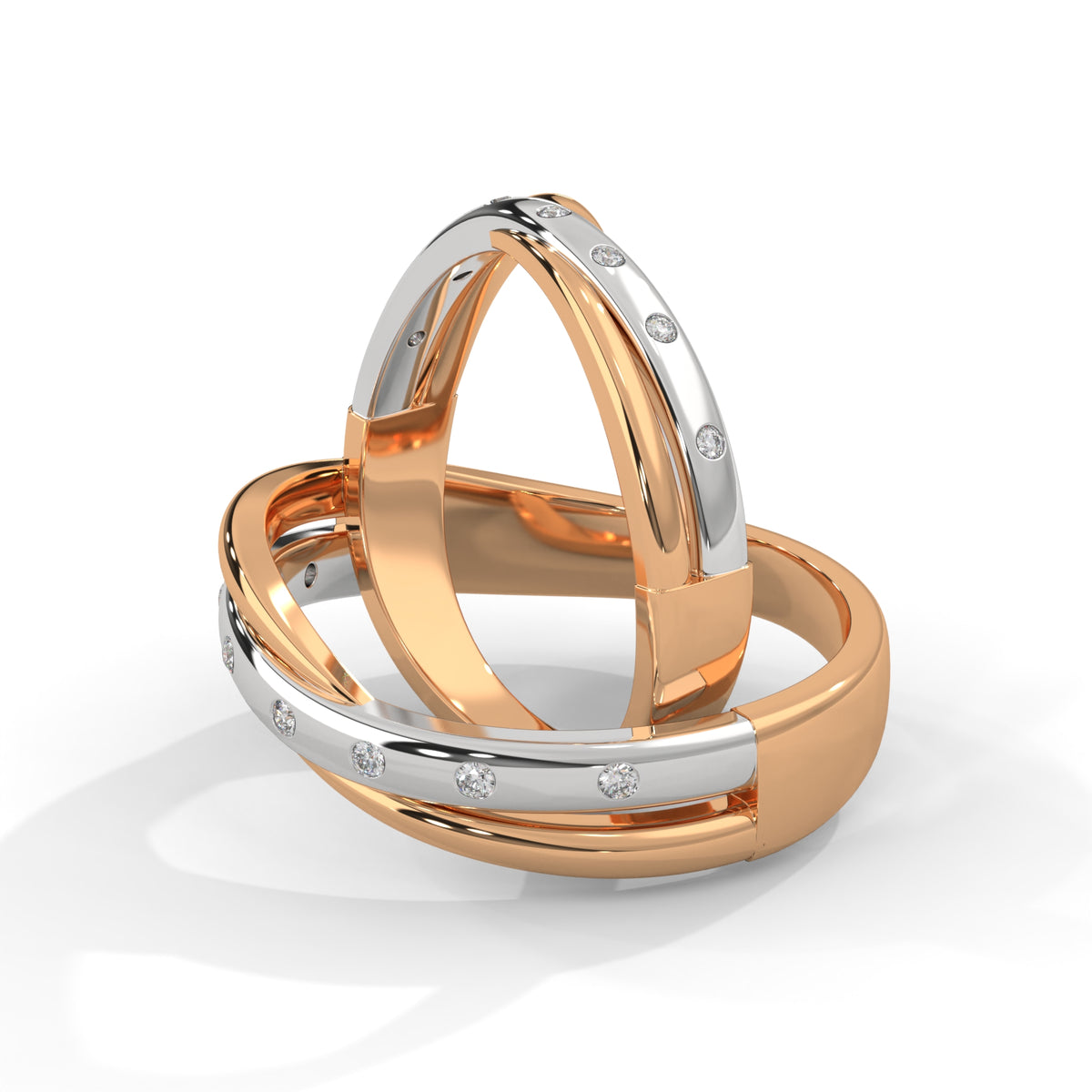Woven Duet Diamond Band Ring