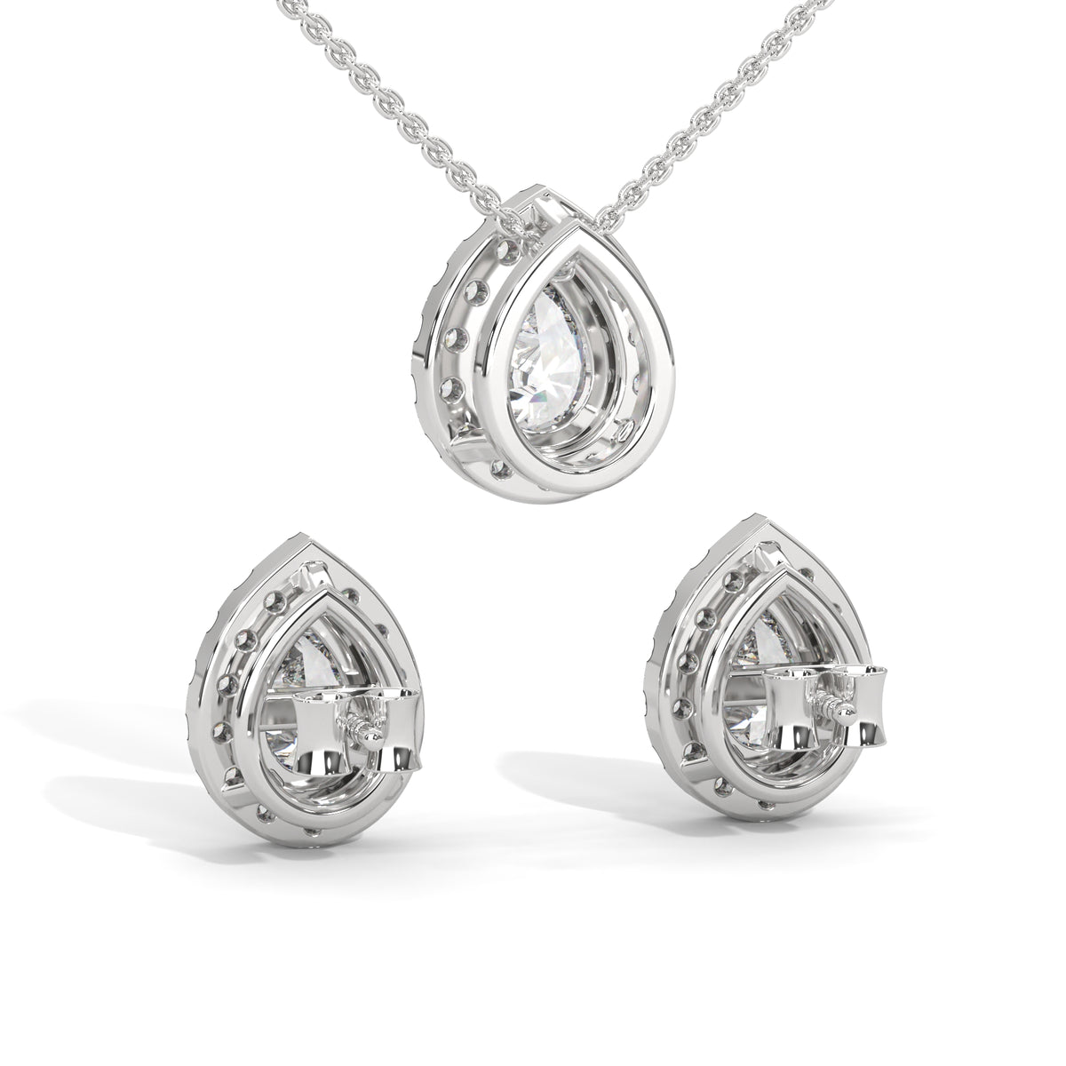 Celestial Teardrop Halo Earring Set