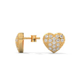 Pave Heart Cluster Studs
