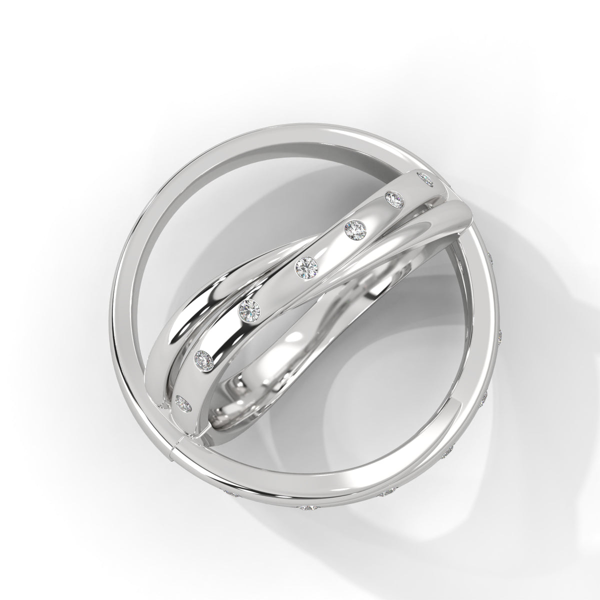 Woven Duet Diamond Band Ring