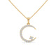 Crescent Solitaire Moon Pendant
