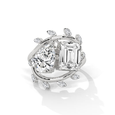 Celestial Bloom Toi et Moi Ring — IGI Certified Diamond Jewellery | My Carat India