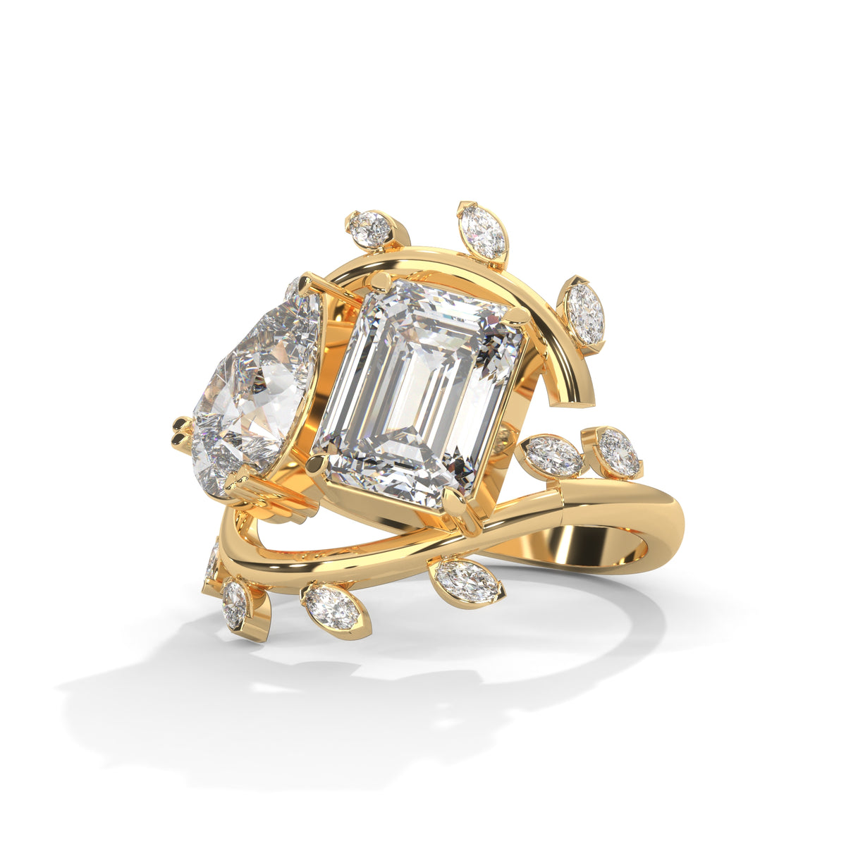 Celestial Bloom Toi et Moi Ring