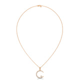 Crescent Solitaire Moon Pendant