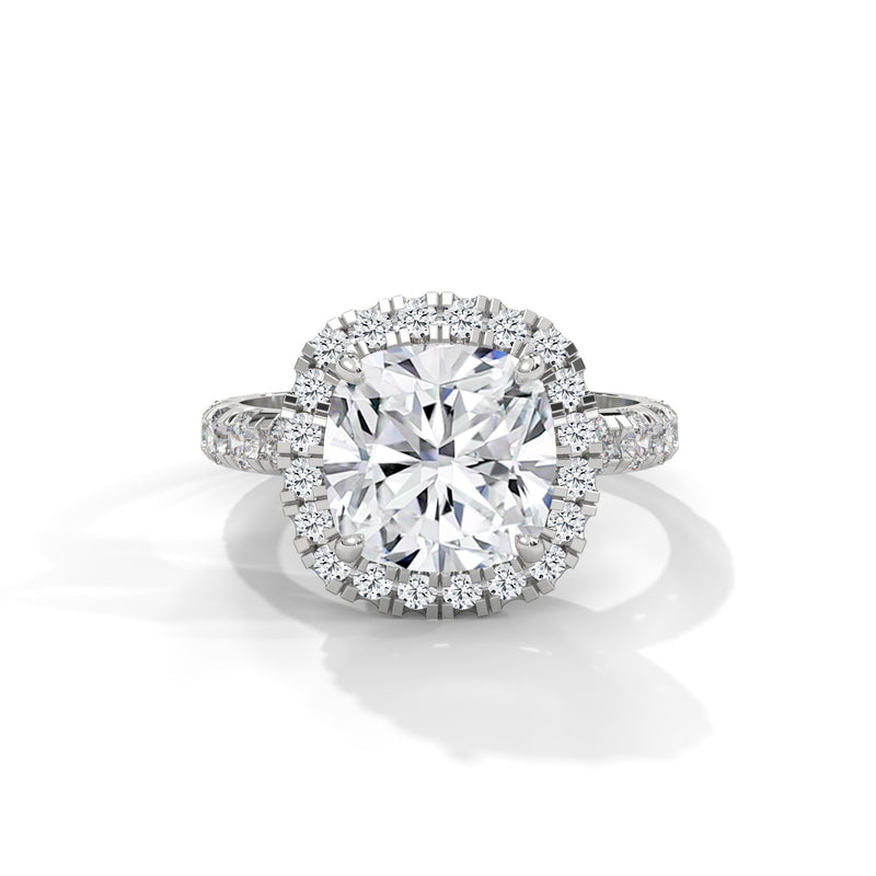 Celestial Cushion Halo Ring