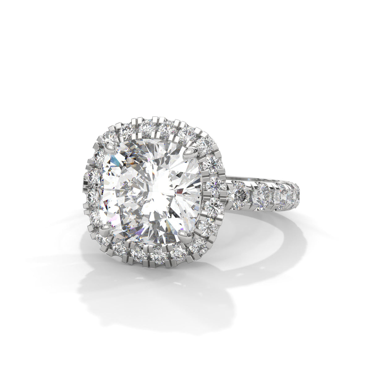 Celestial Cushion Halo Ring
