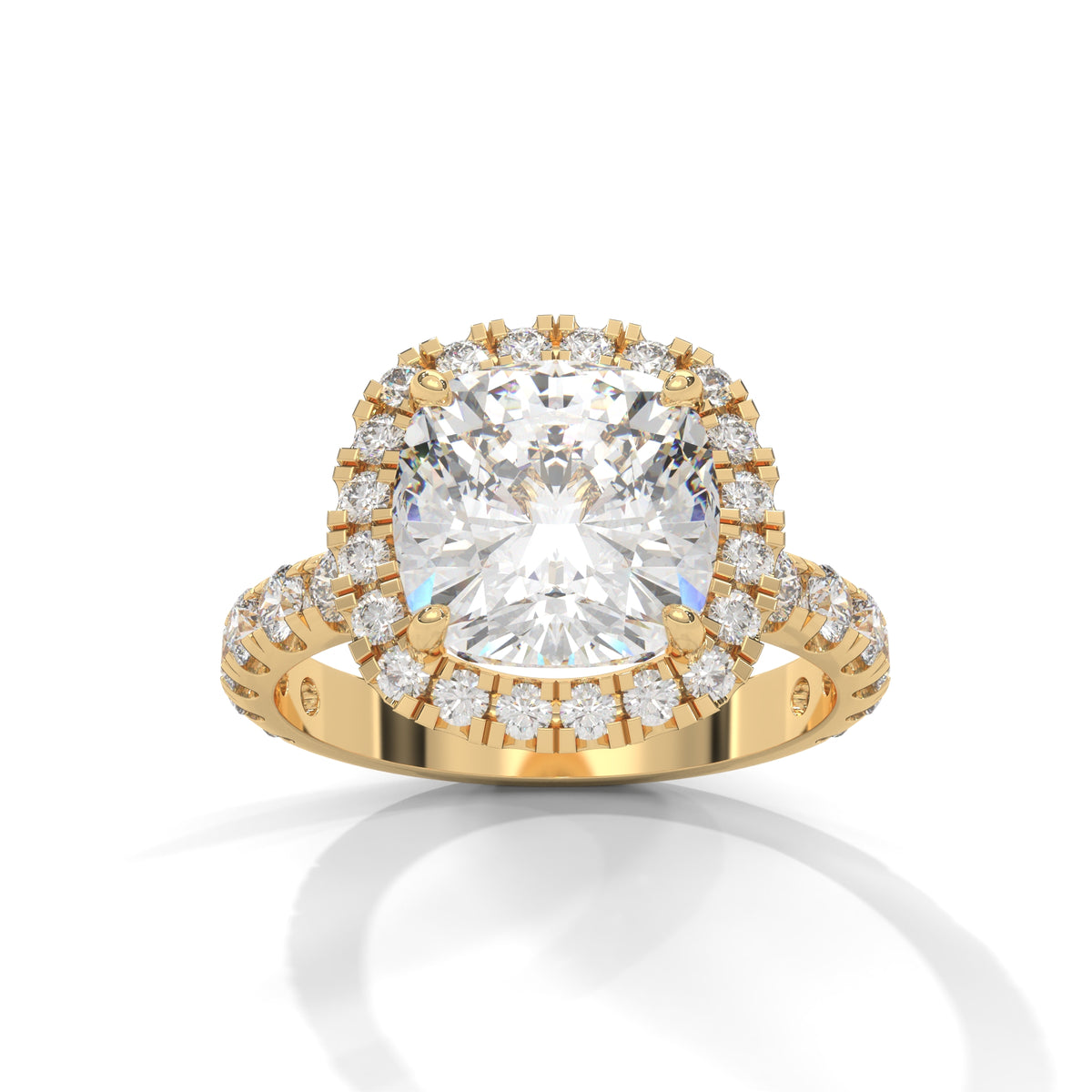 Celestial Cushion Halo Ring