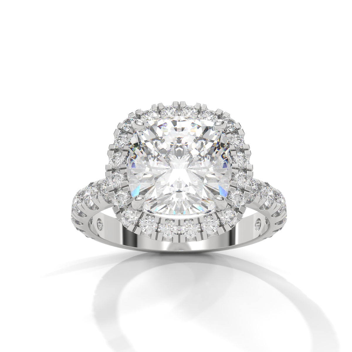 Celestial Cushion Halo Ring