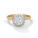 Cushion Halo Solitaire Ring