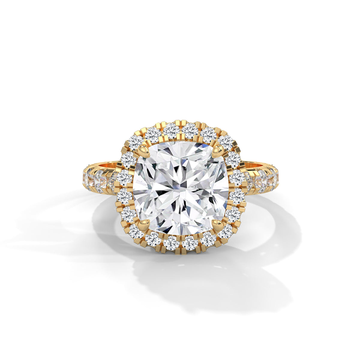 Celestial Cushion Halo Ring
