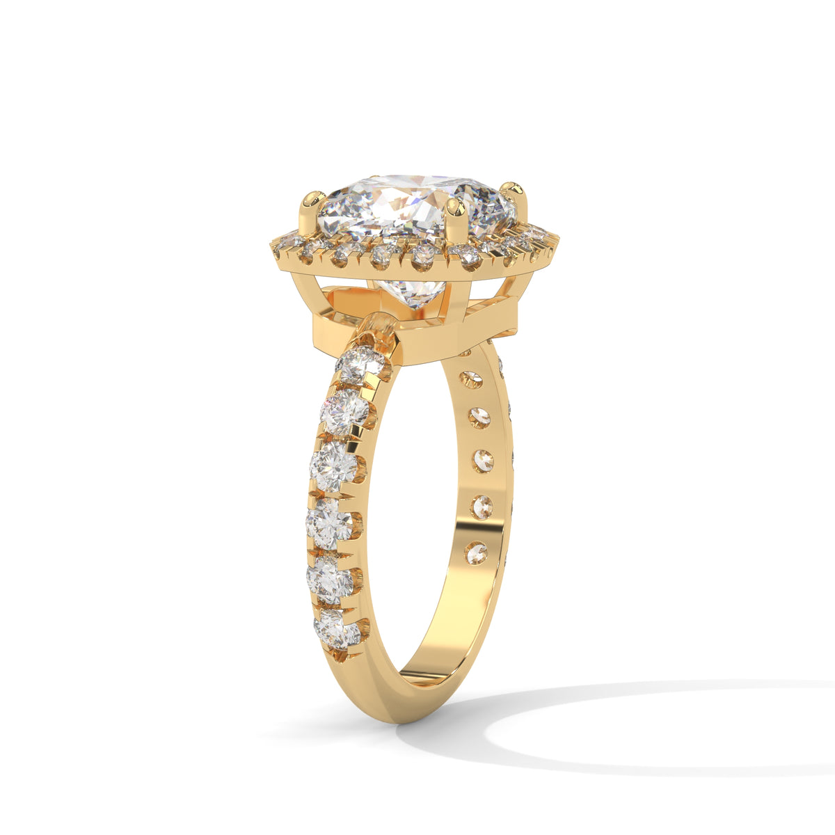 Celestial Cushion Halo Ring