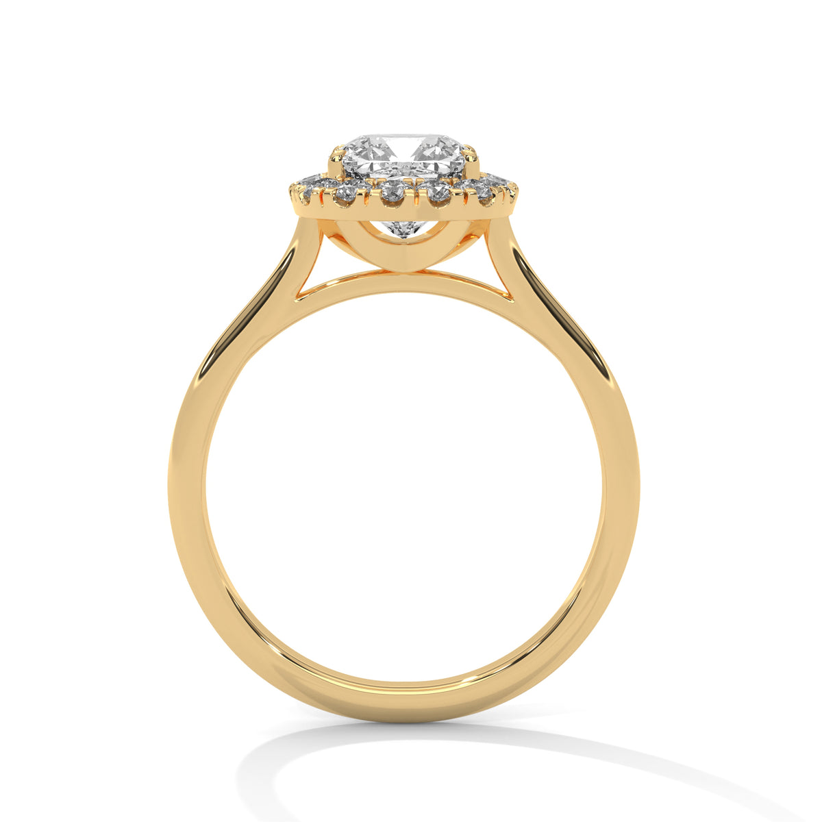 Cushion Halo Solitaire Ring