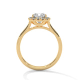 Cushion Halo Solitaire Ring