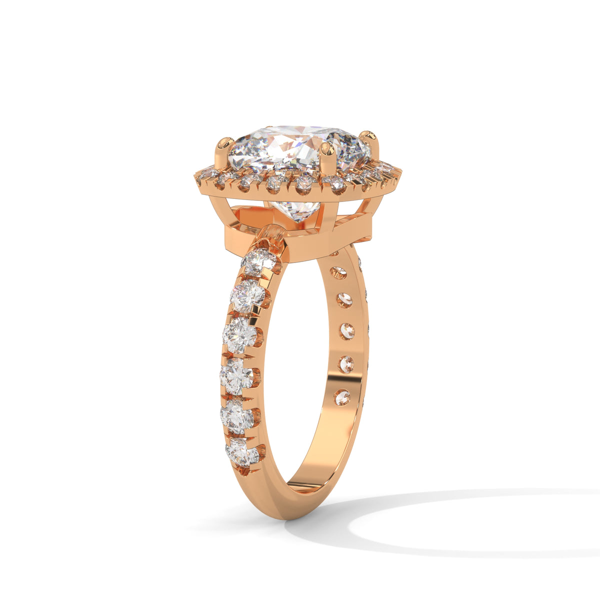 Celestial Cushion Halo Ring