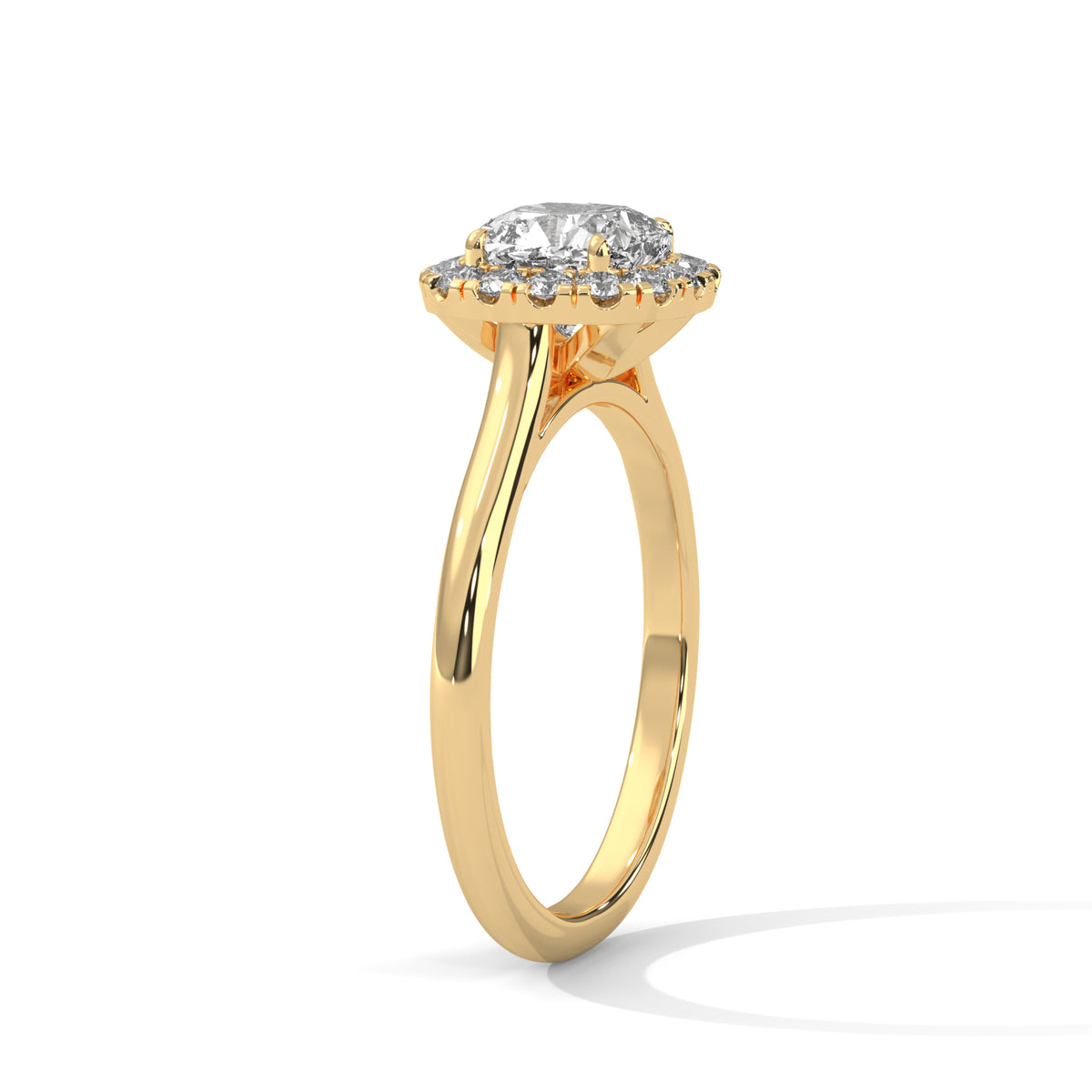 Cushion Halo Solitaire Ring