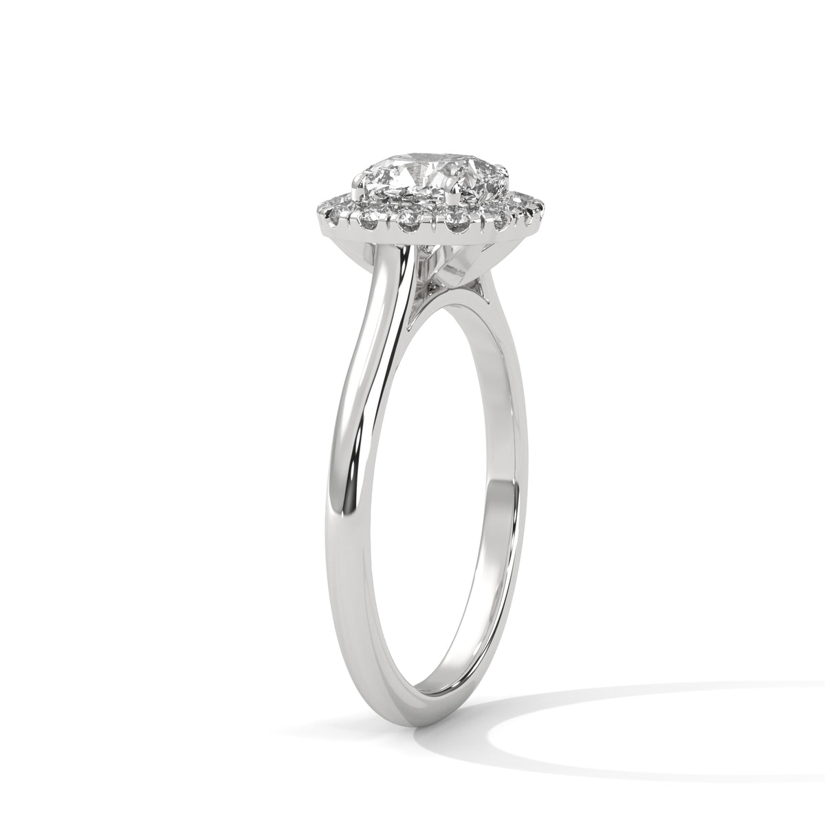 Cushion Halo Solitaire Ring