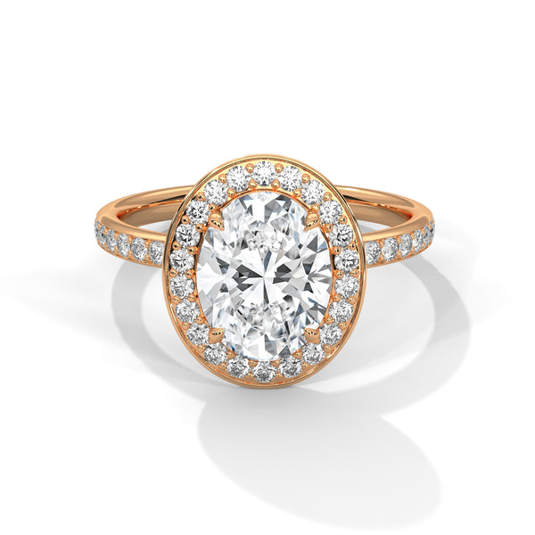 Celestial Oval Halo Solitaire Ring