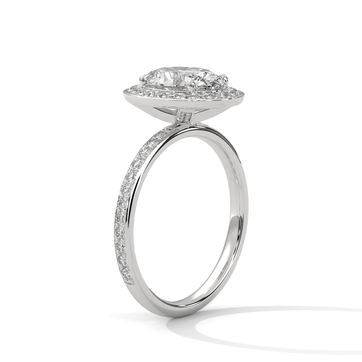 Celestial Oval Halo Solitaire Ring