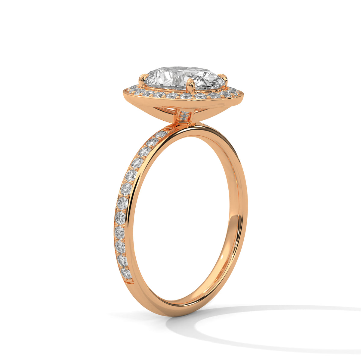 Celestial Oval Halo Solitaire Ring
