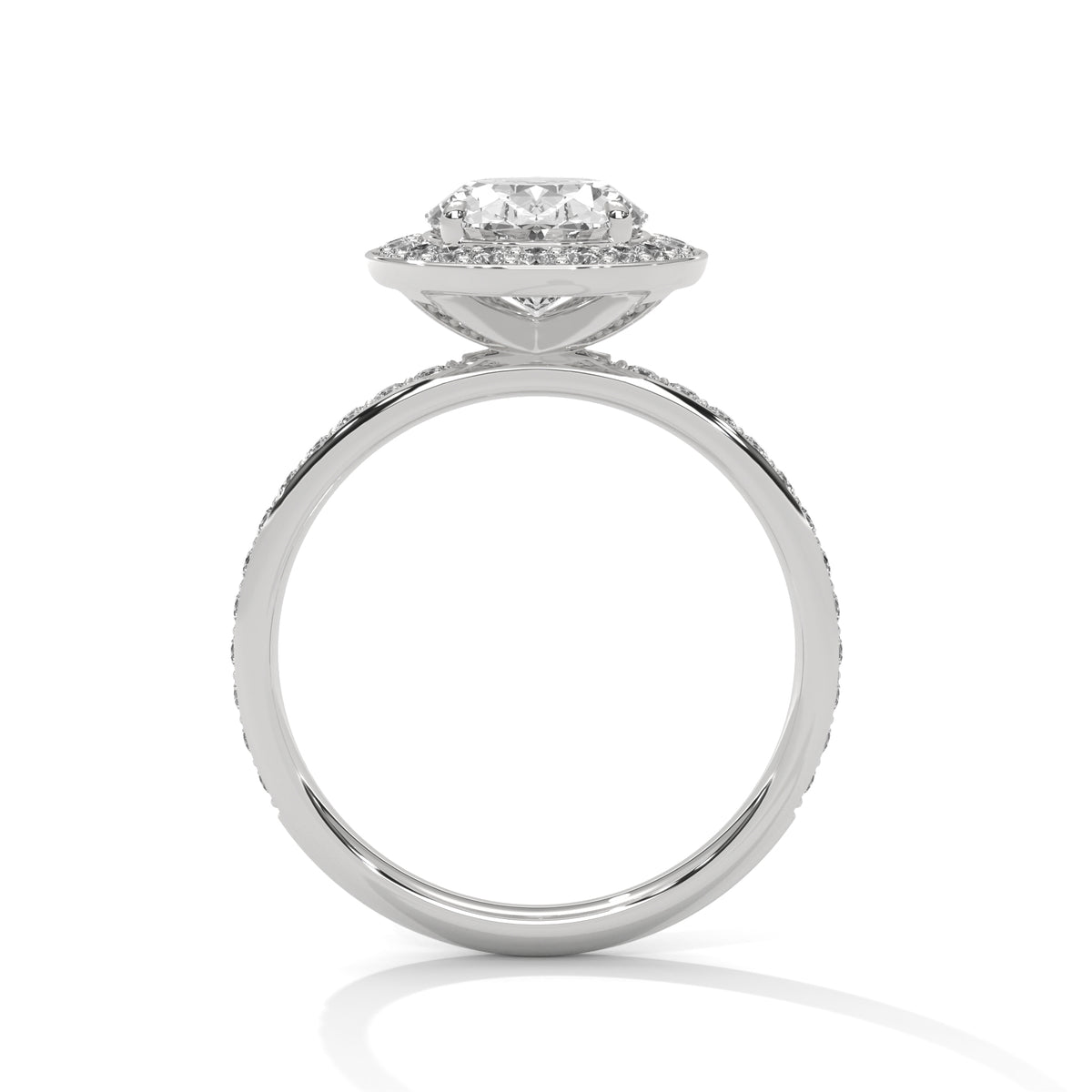 Celestial Oval Halo Solitaire Ring