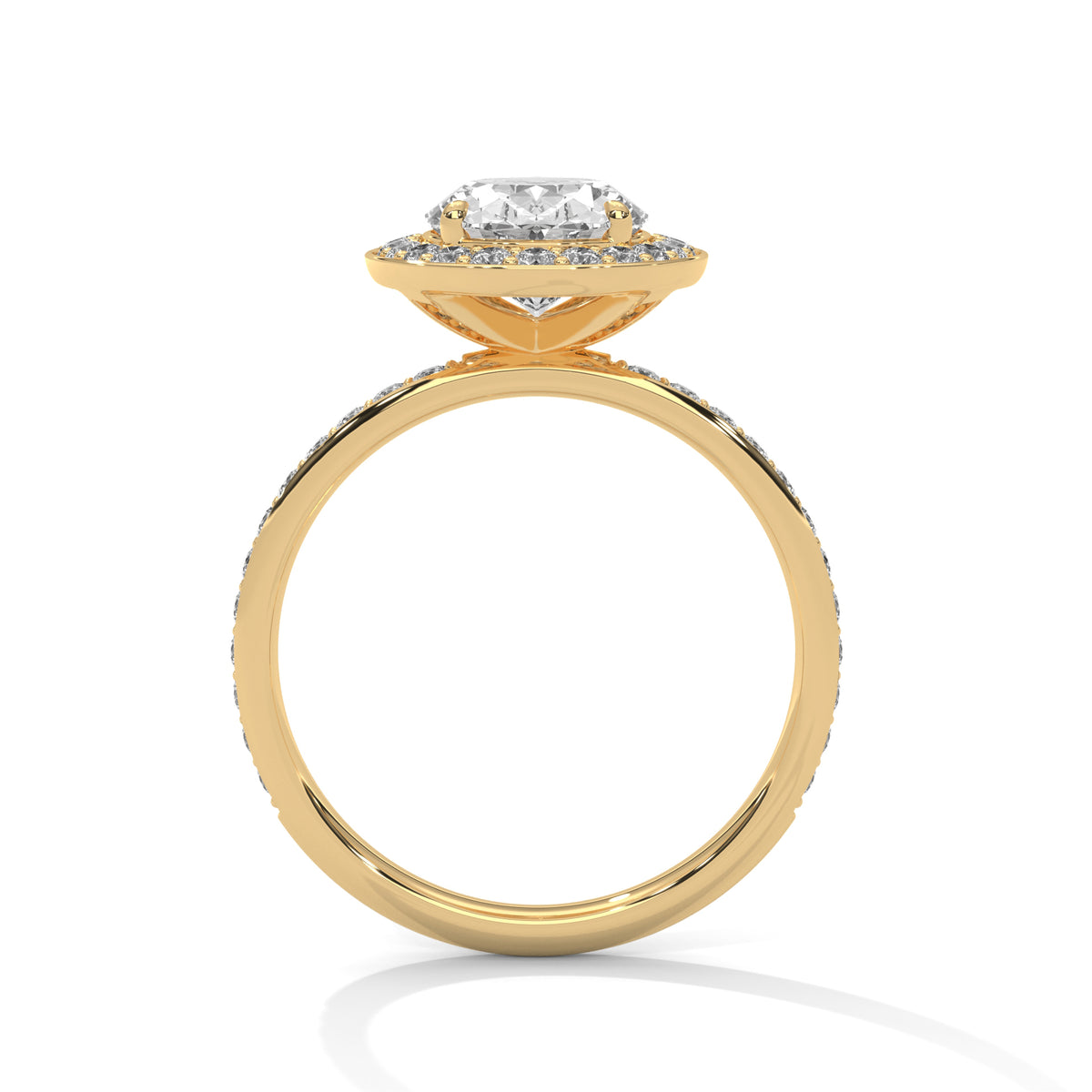 Celestial Oval Halo Solitaire Ring