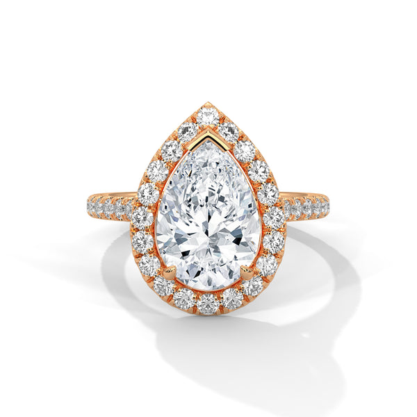 Teardrop Halo Solitaire Ring